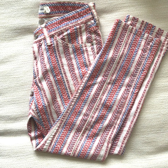 ISABAL MARANT Printed Striped Jeans 36/4 Like New - Picture 1 of 6